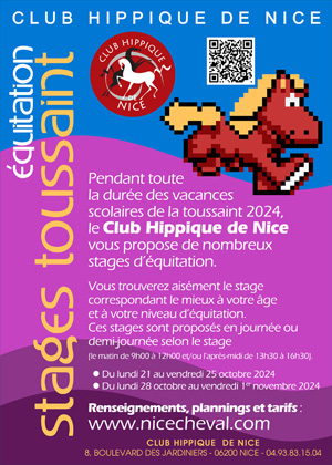 STAGES EQUITATION VACANCES TOUSSAINT 2024